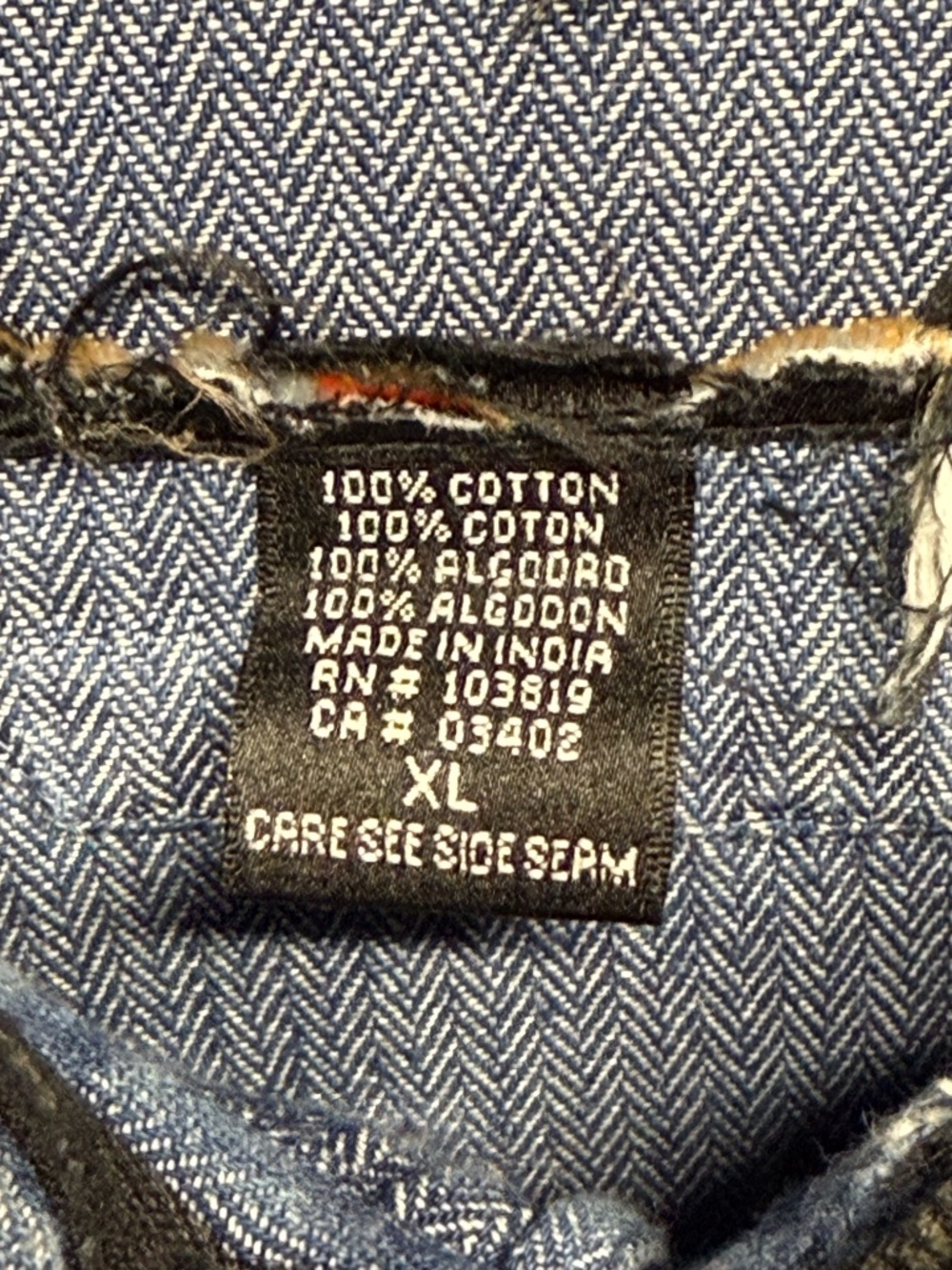 Vintage Harley Davidson Embroidered Denim Shirt XL Blue Herringbone Button Up - Picture 10 of 10
